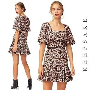 KEEPSAKE the Label Dresses Keepsake Nwt One Love Rose Print Mini Dress 4 Poshmark